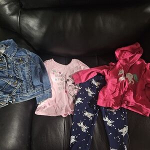 Lot Of Girls 18 Months clothes- 5 Items Jacket/Hoodie/Pants/shirt